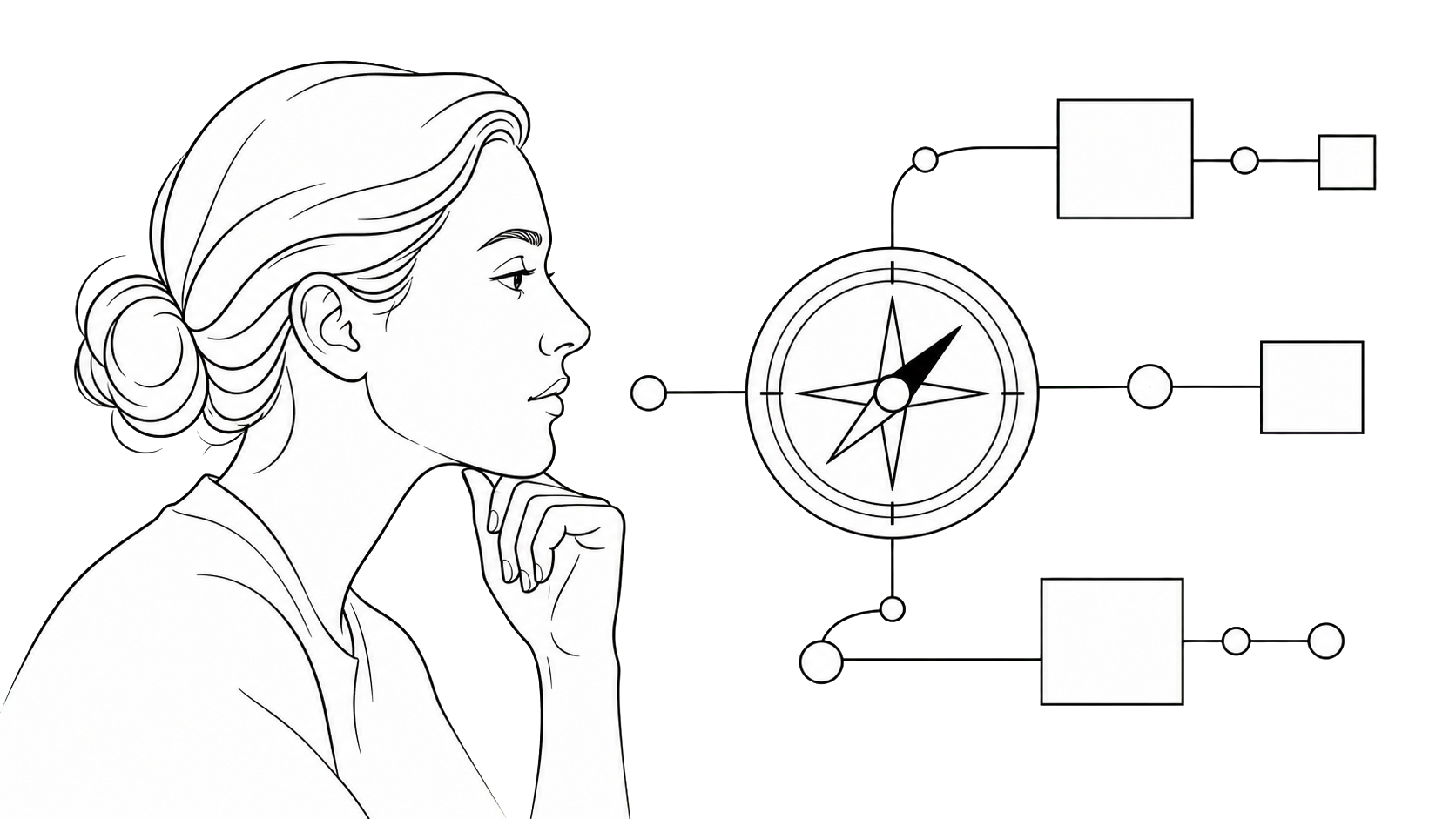 Ein Profil und ein Orientierungssystem aus geometrischen Formen.